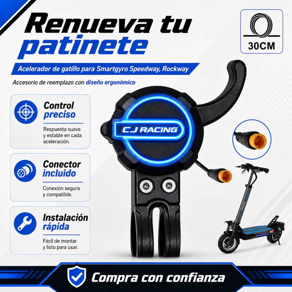 Acelerador de gatillo para Kamikaze K1, Smartgyro Speedway, Rockway – CJ Racing